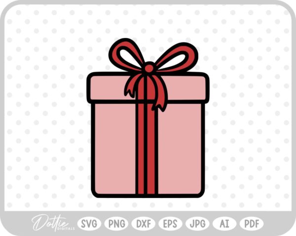 Gift Box Gift Wrapped Box Present Birthday Christmas Ribbon Bow SVG PNG DXF – Cricut Silhouette Cutting File