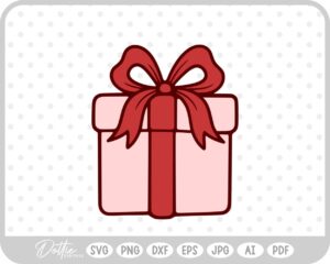 Gift Box Gift Wrapped Box Present Birthday Christmas Ribbon Bow SVG PNG DXF – Cricut Silhouette Cutting File