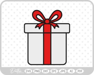 Gift Box Gift Wrapped Box Present Birthday Christmas Ribbon Bow SVG PNG DXF – Cricut Silhouette Cutting File