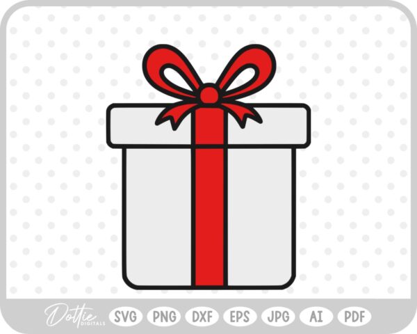 Gift Box Gift Wrapped Box Present Birthday Christmas Ribbon Bow SVG PNG DXF – Cricut Silhouette Cutting File