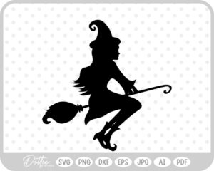 Pretty Witch Hat Halloween SVG PNG DXF – Cricut Silhouette Cutting File