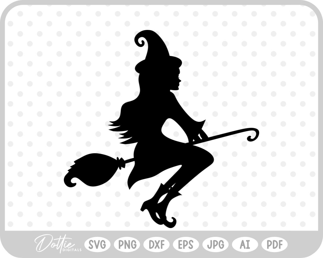 Pretty Witch Hat Halloween SVG PNG DXF – Cricut Silhouette Cutting File