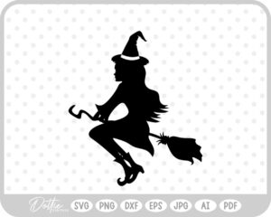 Pretty Witch Halloween SVG PNG DXF – Cricut Silhouette Cutting File