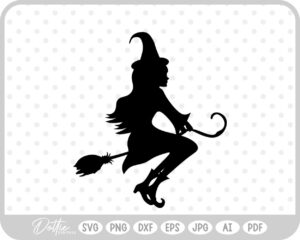 Pretty Witch Broomstick SVG PNG DXF – Cricut Silhouette Cutting File