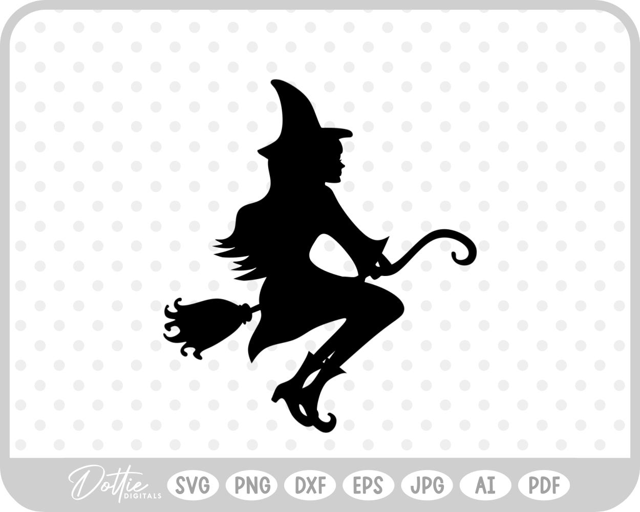 Witch Broomstick Hat Halloween SVG PNG DXF – Cricut Silhouette Cutting File