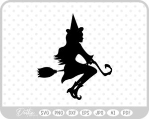 Witch Broomstick SVG PNG DXF – Cricut Silhouette Cutting File
