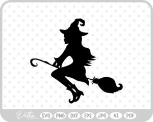 Pretty Witch SVG PNG DXF – Cricut Silhouette Cutting File