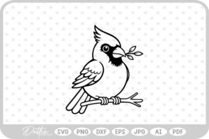 Christmas Cardinal Bird Festive Winter SVG PNG DXF – Cricut Silhouette Cutting File