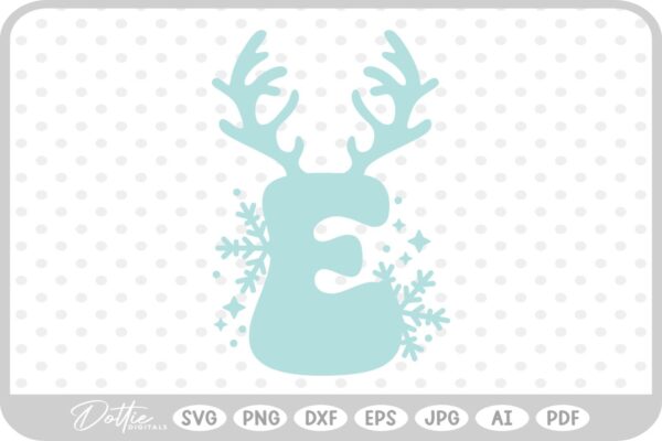 E Festive Christmas Alphabet Letter Antler Santa SVG PNG DXF – Cricut Silhouette Cutting File