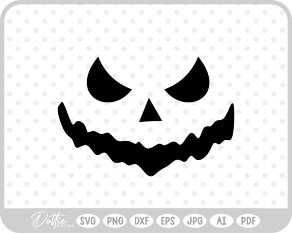 Halloween Pumpkin Jack O Lantern Face SVG PNG DXF – Cricut Silhouette Cutting File