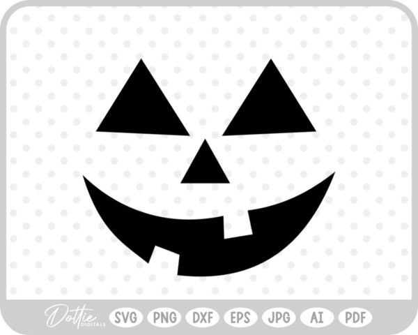 Halloween Pumpkin Jack O Lantern Face SVG PNG DXF – Cricut Silhouette Cutting File