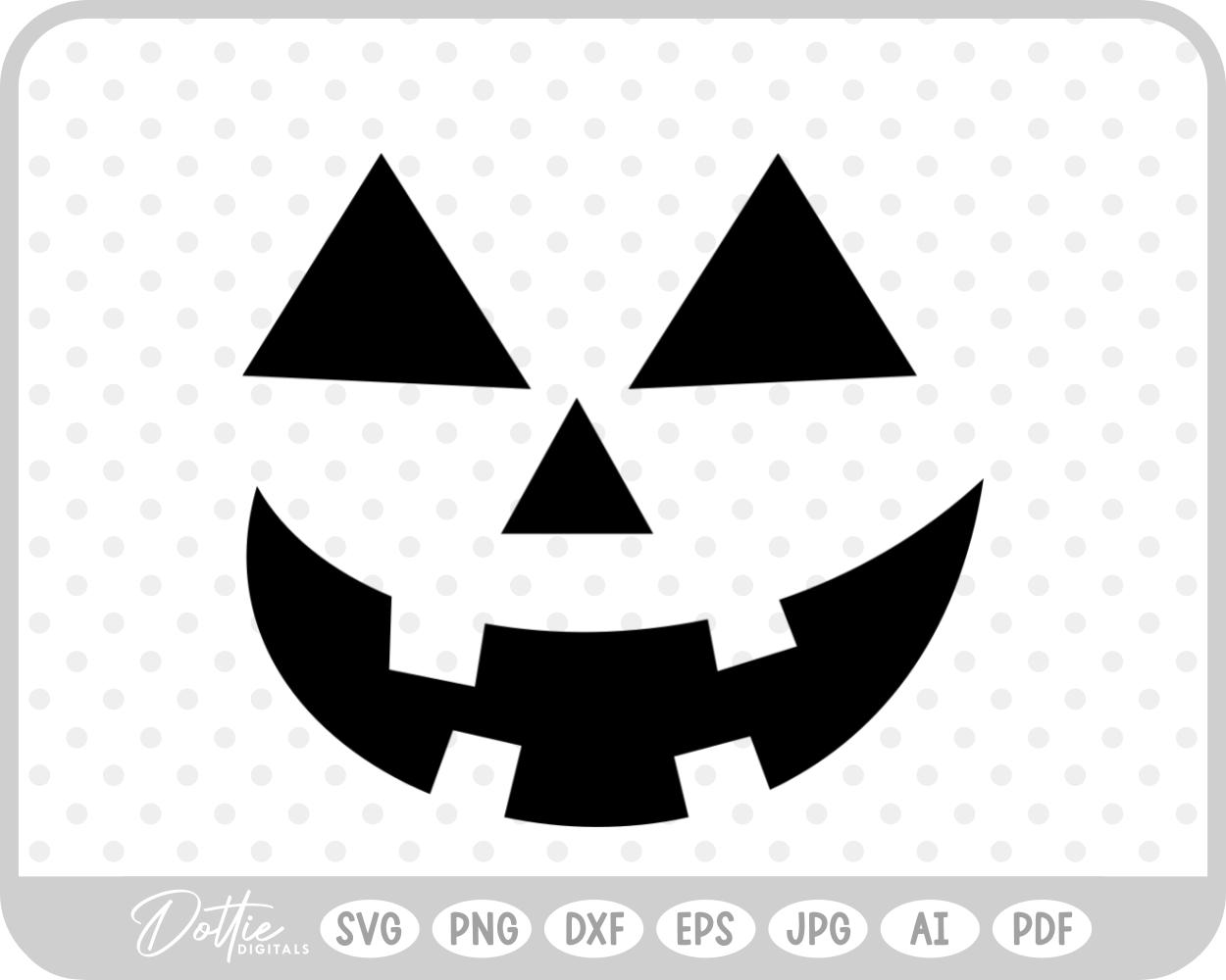 Halloween Pumpkin Jack O Lantern Face SVG PNG DXF – Cricut Silhouette Cutting File