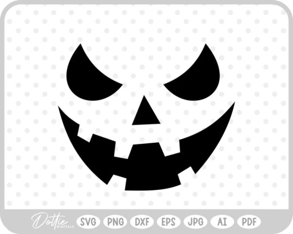 Halloween Pumpkin Jack O Lantern Face SVG PNG DXF – Cricut Silhouette Cutting File