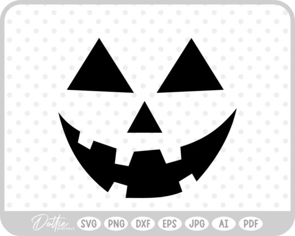 Halloween Pumpkin Jack O Lantern Face SVG PNG DXF – Cricut Silhouette Cutting File