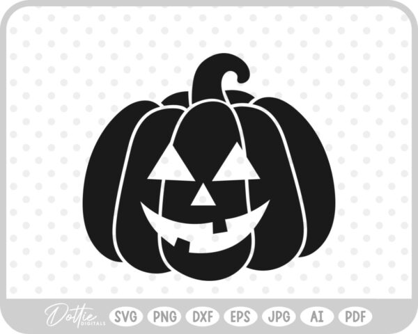 Halloween Pumpkin Jack O Lantern Face SVG PNG DXF – Cricut Silhouette Cutting File