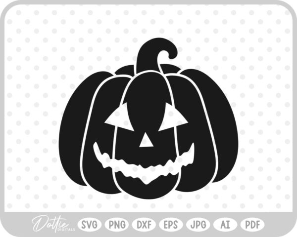Halloween Pumpkin Jack O Lantern Face SVG PNG DXF – Cricut Silhouette Cutting File