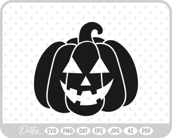 Halloween Pumpkin Jack O Lantern Face SVG PNG DXF – Cricut Silhouette Cutting File