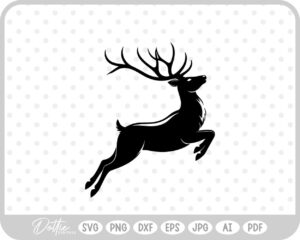 Stag Deer Reindeer Shape Silhouette Christmas Animal SVG PNG DXF – Cricut Silhouette Cutting File