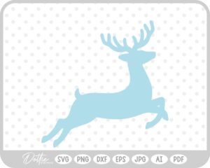 Deer Buck Stag Antlers Christmas Reindeer Winter Sleigh SVG PNG DXF – Cricut Silhouette Cutting File