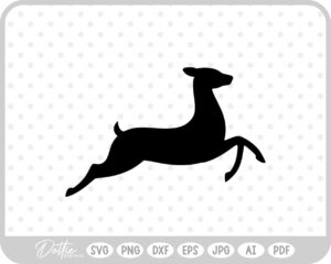 Deer Buck Stag Antlers Christmas Reindeer Winter Sleigh SVG PNG DXF – Cricut Silhouette Cutting File
