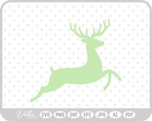 Deer Buck Stag Antlers Christmas Reindeer Winter Sleigh SVG PNG DXF – Cricut Silhouette Cutting File