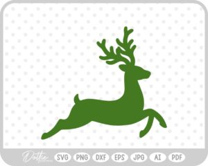 Deer Buck Stag Antlers Christmas Reindeer Winter Sleigh SVG PNG DXF – Cricut Silhouette Cutting File