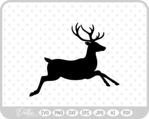 Stag Deer Reindeer Shape Silhouette Christmas Animal SVG PNG DXF – Cricut Silhouette Cutting File