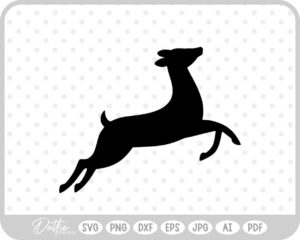 Deer Buck Stag Antlers Christmas Reindeer Winter Sleigh SVG PNG DXF – Cricut Silhouette Cutting File