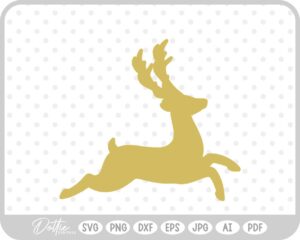 Deer Buck Stag Antlers Christmas Reindeer Winter Sleigh SVG PNG DXF – Cricut Silhouette Cutting File