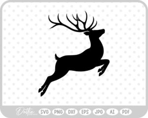 Stag Deer Reindeer Shape Silhouette Christmas Animal SVG PNG DXF – Cricut Silhouette Cutting File