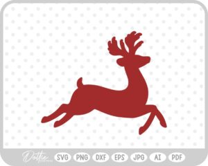 Deer Buck Stag Antlers Christmas Reindeer Winter Sleigh SVG PNG DXF – Cricut Silhouette Cutting File