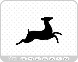 Deer Buck Stag Antlers Christmas Reindeer Winter Sleigh SVG PNG DXF – Cricut Silhouette Cutting File