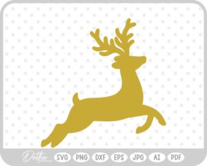 Deer Buck Stag Antlers Christmas Reindeer Winter Sleigh SVG PNG DXF – Cricut Silhouette Cutting File