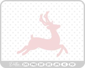 Deer Buck Stag Antlers Christmas Reindeer Winter Sleigh SVG PNG DXF – Cricut Silhouette Cutting File