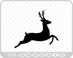 Deer Buck Stag Antlers Christmas Reindeer Winter Sleigh SVG PNG DXF – Cricut Silhouette Cutting File