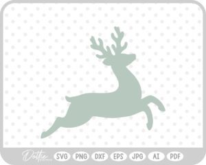 Deer Buck Stag Antlers Christmas Reindeer Winter Sleigh SVG PNG DXF – Cricut Silhouette Cutting File