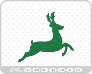 Deer Buck Stag Antlers Christmas Reindeer Winter Sleigh SVG PNG DXF – Cricut Silhouette Cutting File