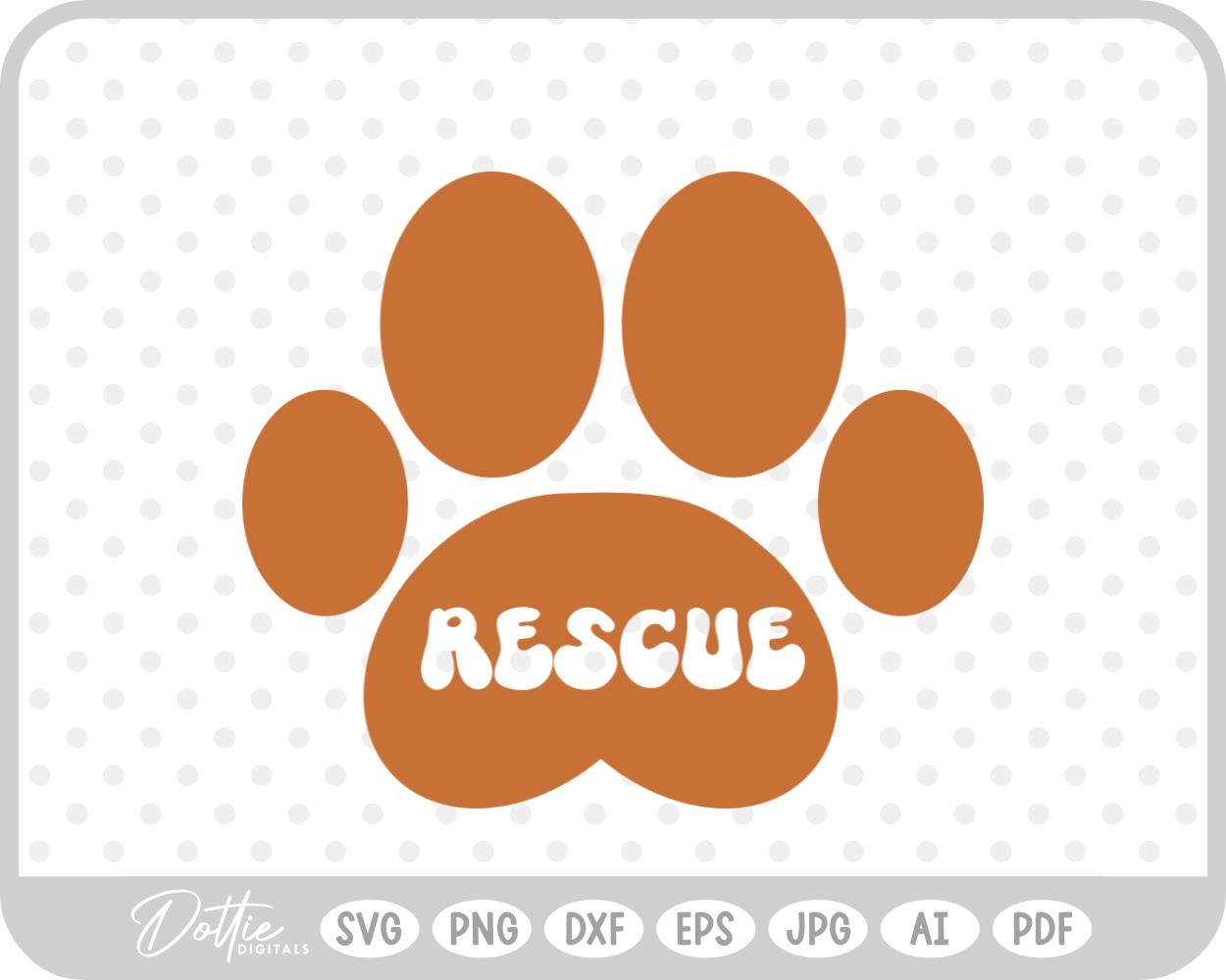 Rescue Paw Print Cat Dog Adoption Shelter SVG PNG DXF – Cricut Silhouette Cutting File