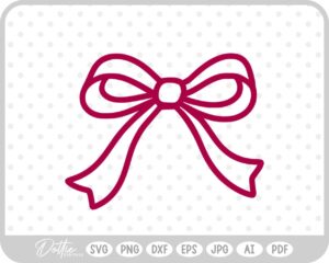 Ribbon Bow Hand Drawn Doodle SVG PNG DXF – Cricut Silhouette Cutting File