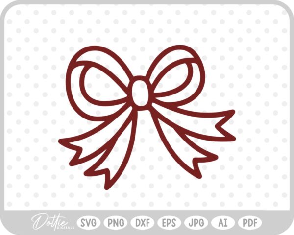 Bow Ribbon Shape Design SVG PNG DXF – Cricut Silhouette Cutting File