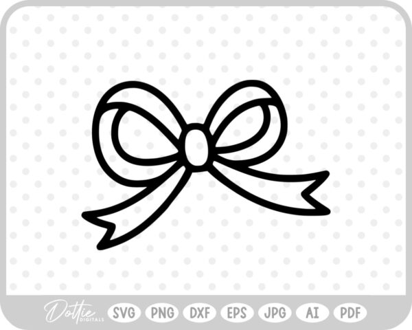 Hand Drawn Flowy Bow Ribbon Shape Design SVG PNG DXF – Cricut Silhouette Cutting File