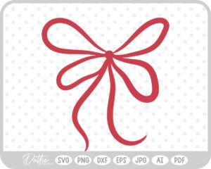 Red Flowy Bow Ribbon Shape Design SVG PNG DXF – Cricut Silhouette Cutting File