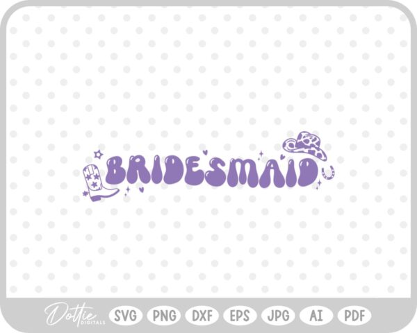 Bridesmaid Cowgirl Rodeo Hen Party SVG PNG DXF – Cricut Silhouette Cutting File