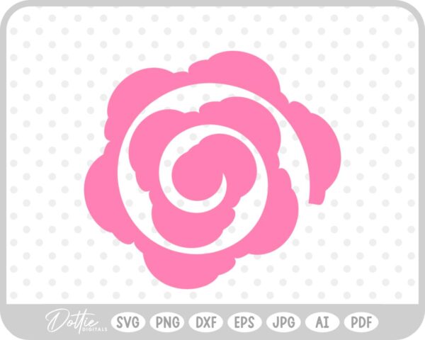 Rolled Flower SVG PNG DXF – Cricut Silhouette Cutting File