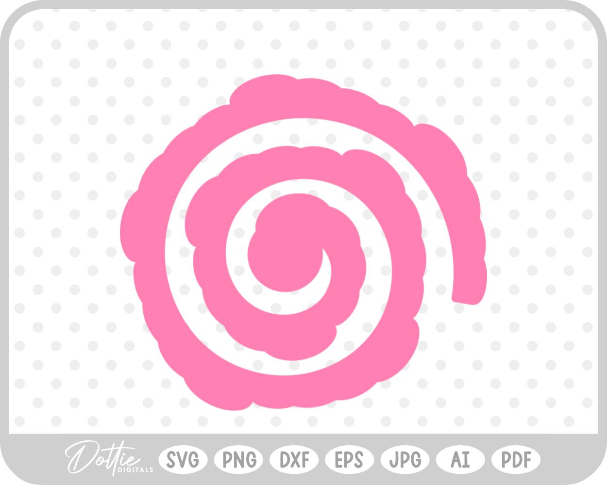 Rolled Flower SVG PNG DXF – Cricut Silhouette Cutting File