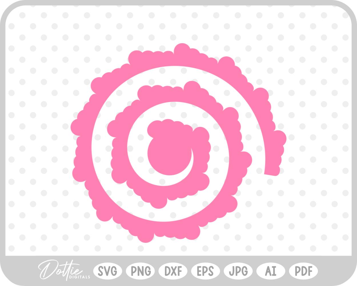 Rolled Flower SVG PNG DXF – Cricut Silhouette Cutting File