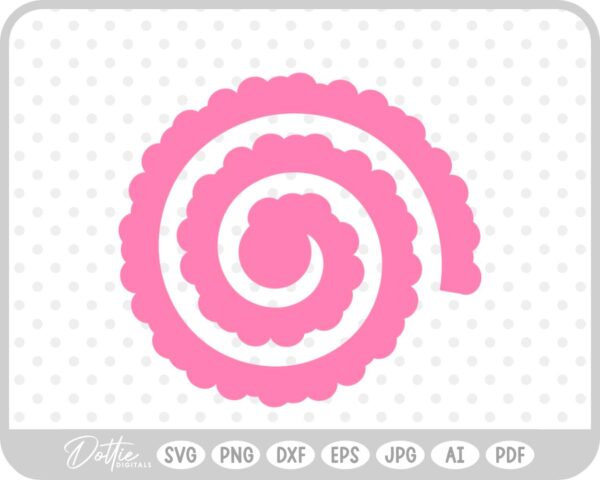 Rolled Flower SVG PNG DXF – Cricut Silhouette Cutting File