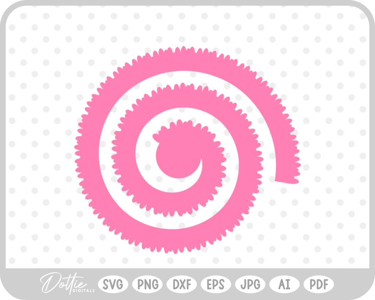 Rolled Flower SVG PNG DXF – Cricut Silhouette Cutting File