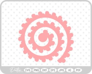 Rolled Flower Template SVG PNG DXF – Cricut Silhouette Cutting File