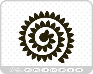 Rolled Flower Template SVG PNG DXF – Cricut Silhouette Cutting File